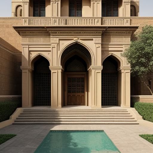 Traditional Baghdad House: Architectural Design Rendering