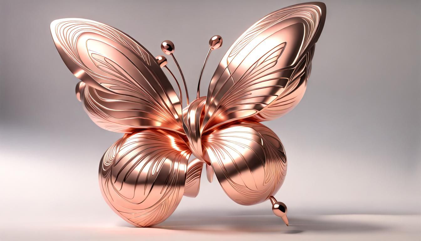 Rose Gold 3D Abstract Digital Art