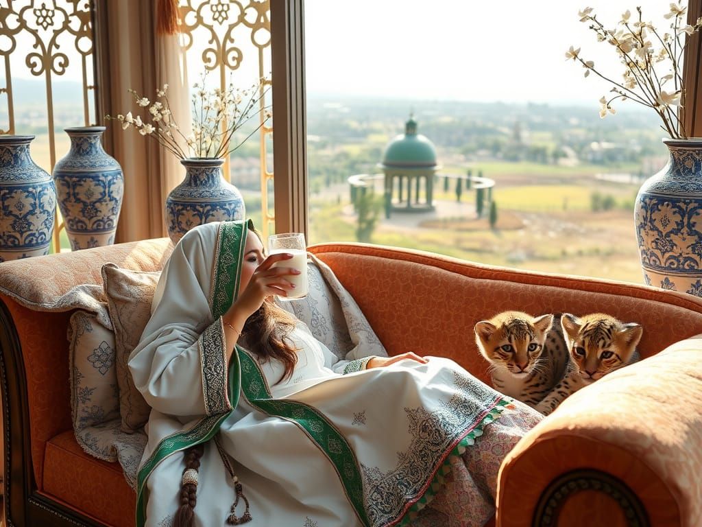 South Asian Woman with Cat Ears in Islamabad