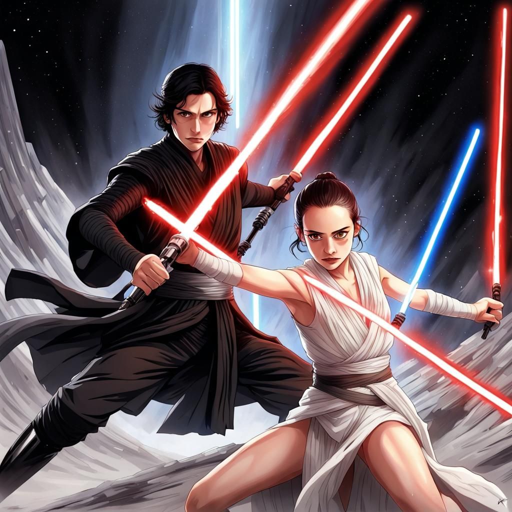 Kylo Ren vs rey Skywalker