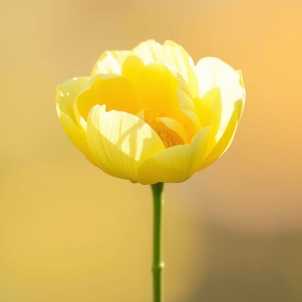 Delicate Yellow Bloom in Soft, Serene Light