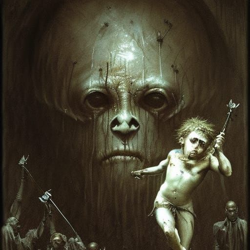Horrifying Lord of the Flies Illustration