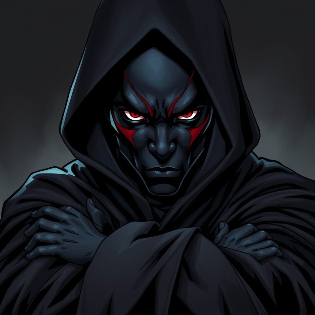 Foreboding Zabrak Warrior in Dark Comic Book Style