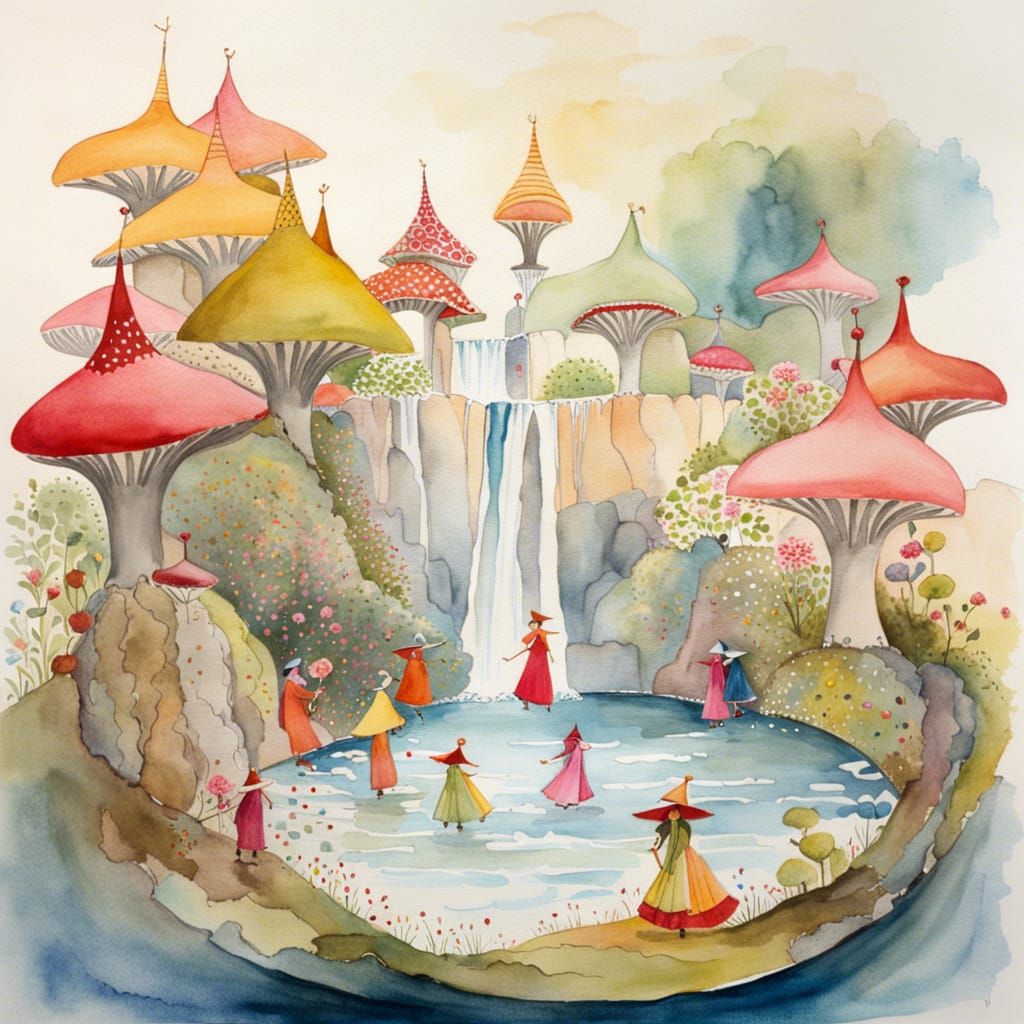 Whimsical Watercolor Wonderland with Wizards