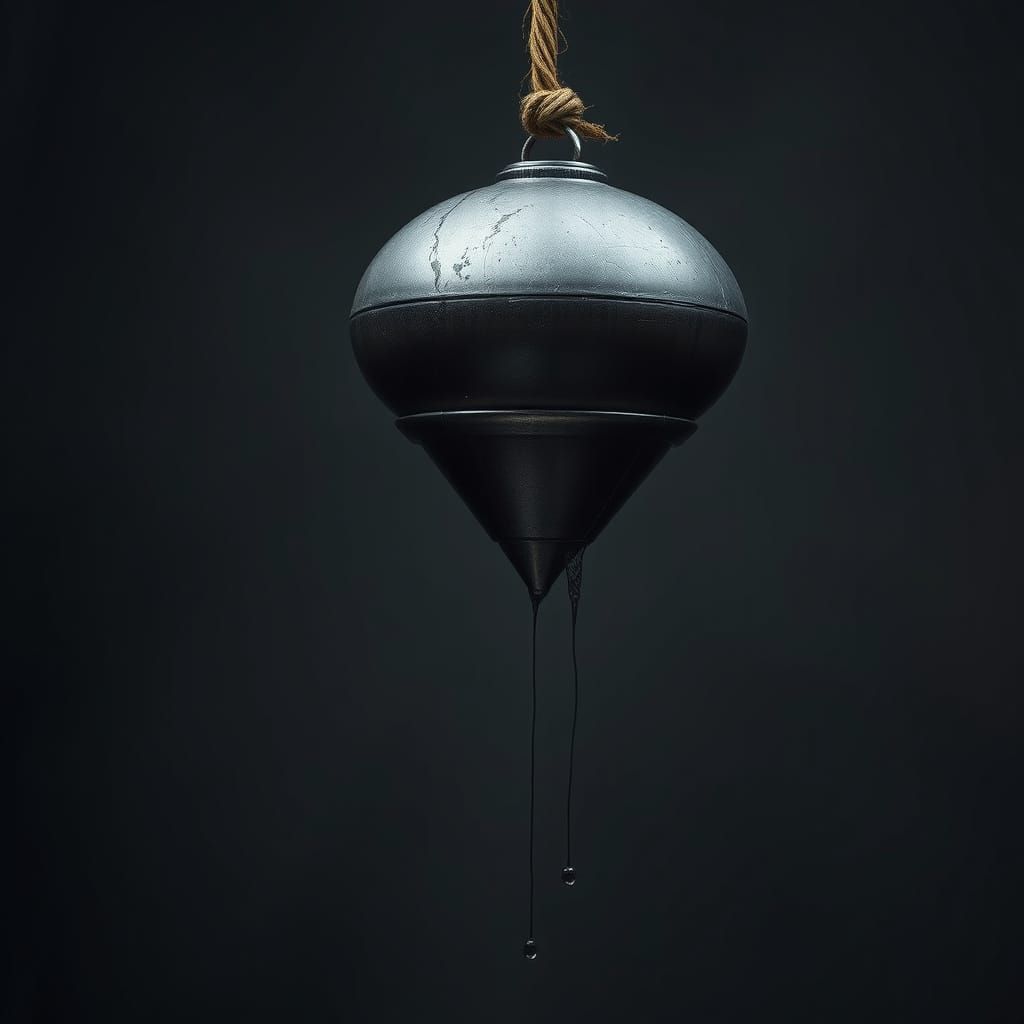 Ominous Metallic Object Descending in Industrial Biomech Sty...