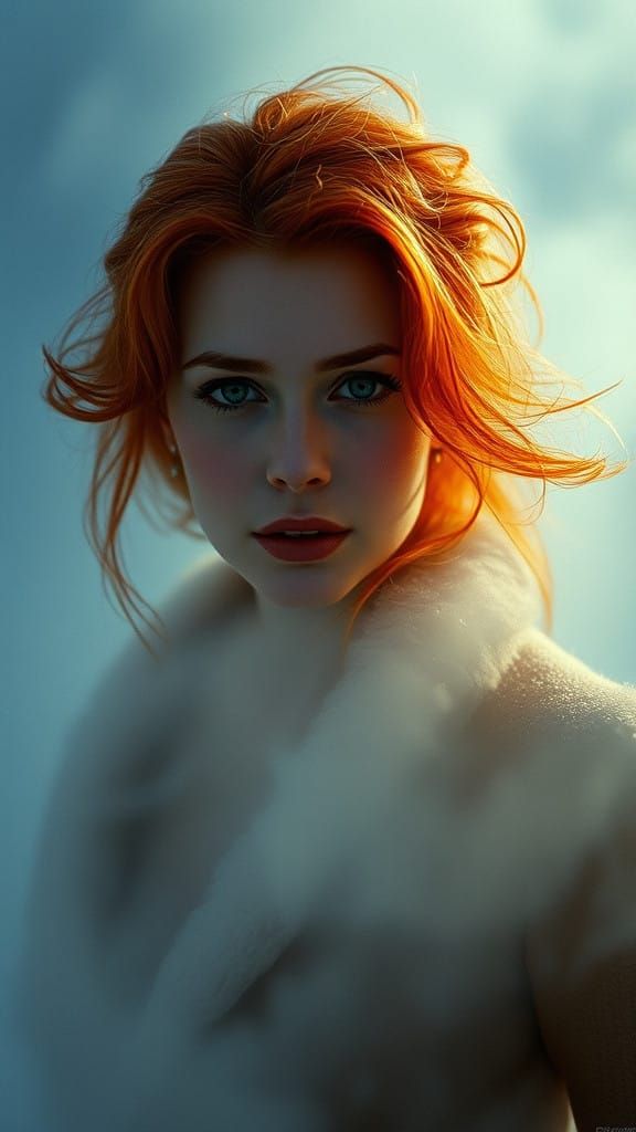 Ethereal Frost Queen in Cinematic Film Still