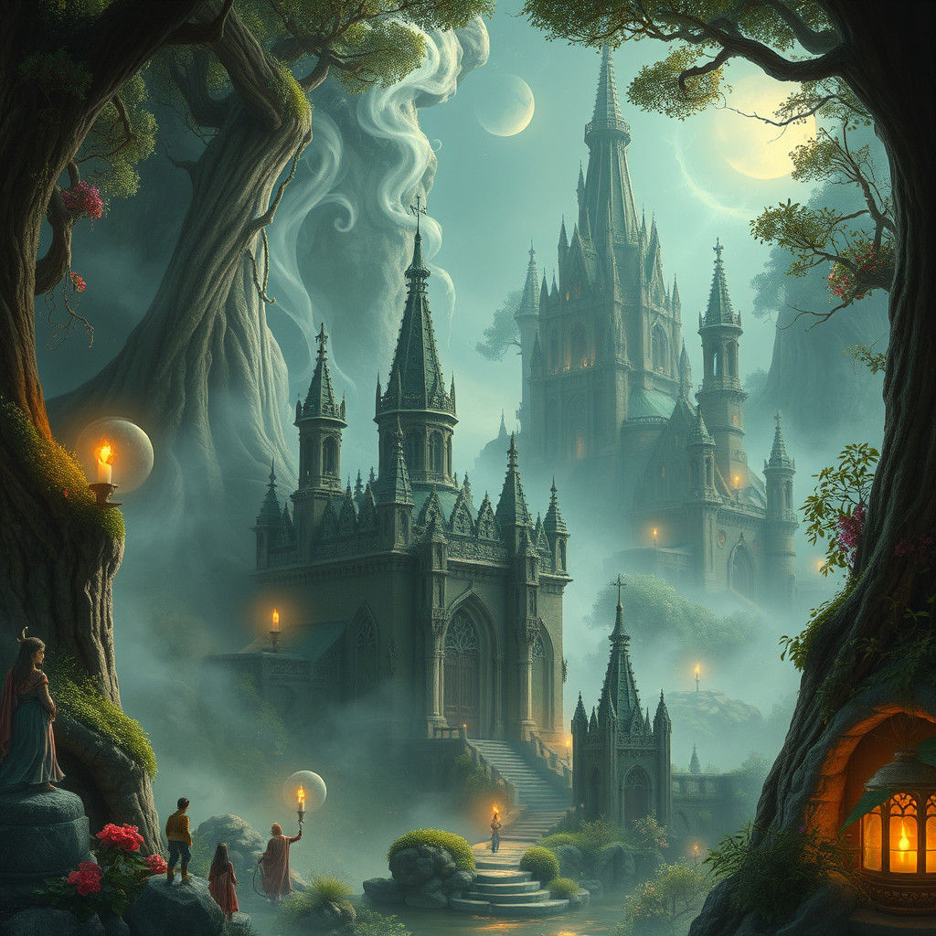 Enchanted Mystical Kingdom in Ethereal Light