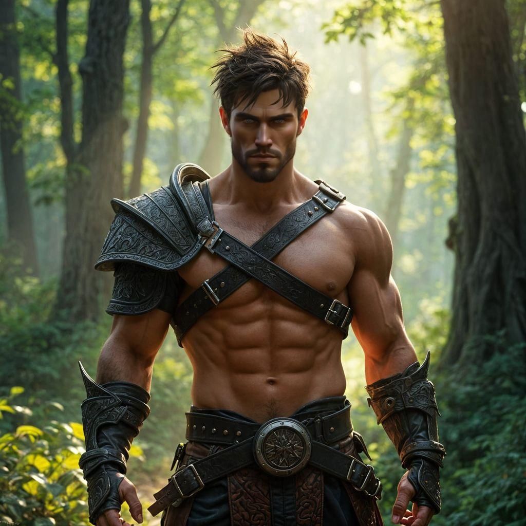Champion of the Mystic Forest in Majestic Leather Armor