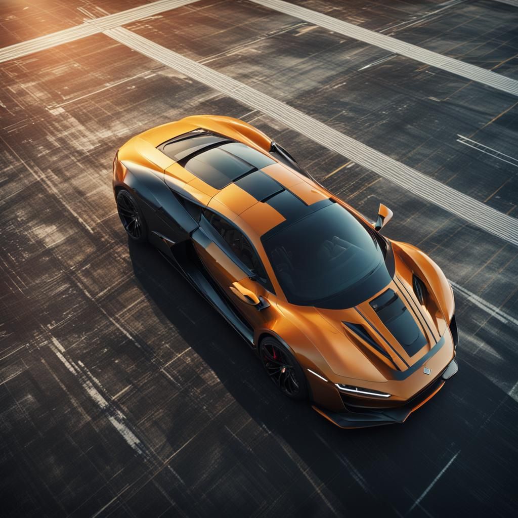 Sports Car Races Down Runway: Digital Matte Painting