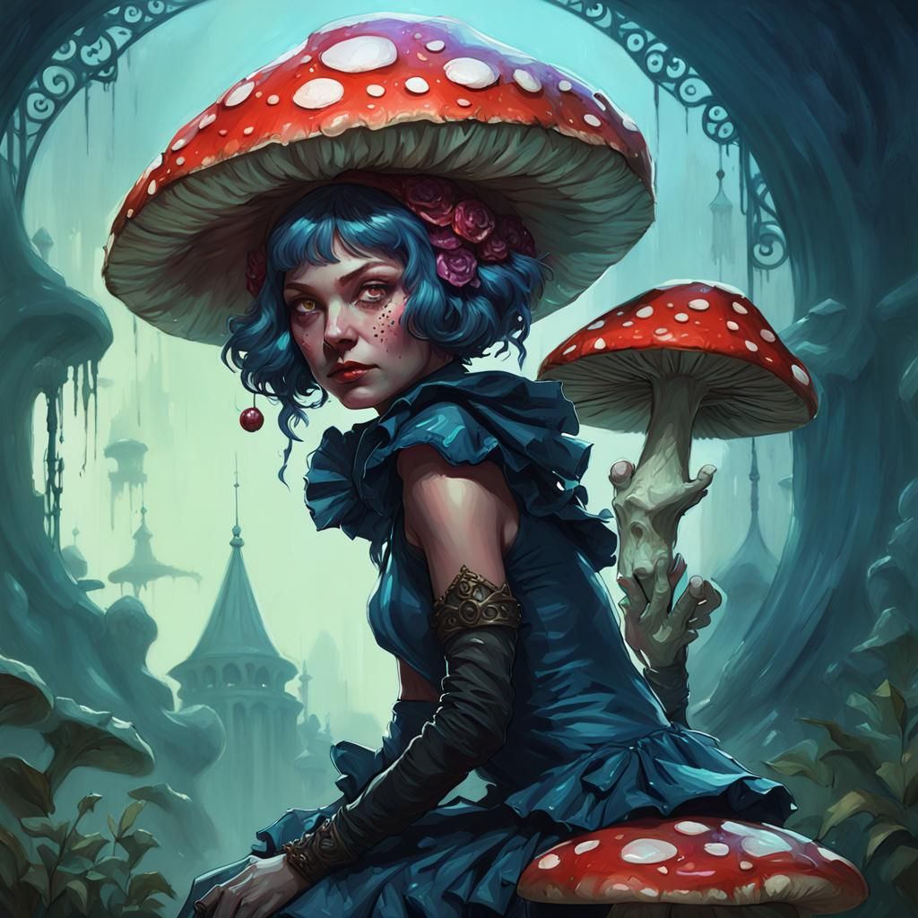 Miss Muffet Portrait in Art Nouveau Style