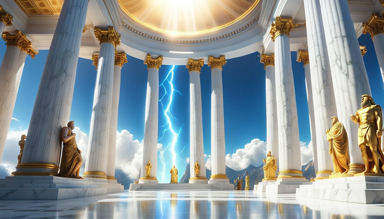 Zeus and Newborn Hercules: 3D Pixar Olympus