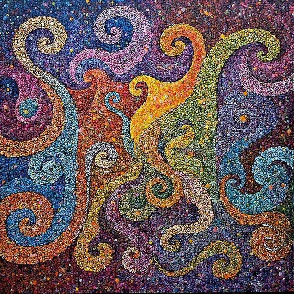 Intricate Zentangle Design with Fractal Elements