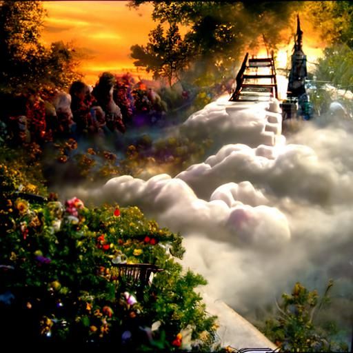 Ethereal Stairway to Heaven in Luminist Style