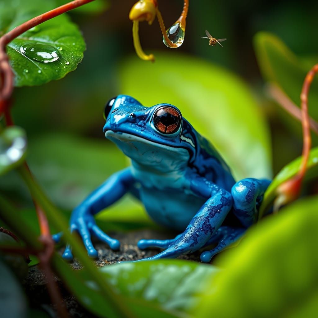 Vibrant Rainforest Frog Macro Photography