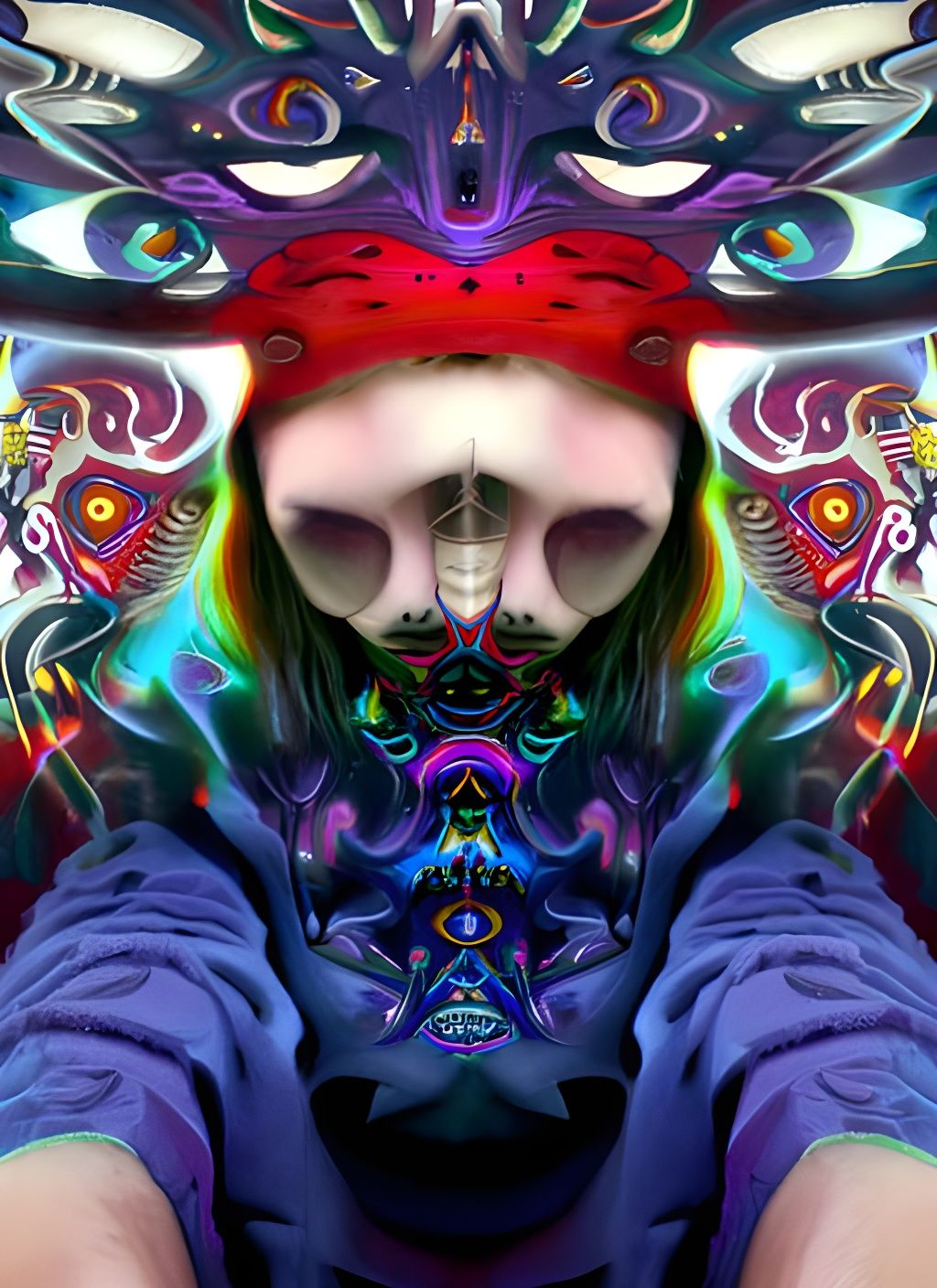 Dark Psychedelic Abstract Pattern