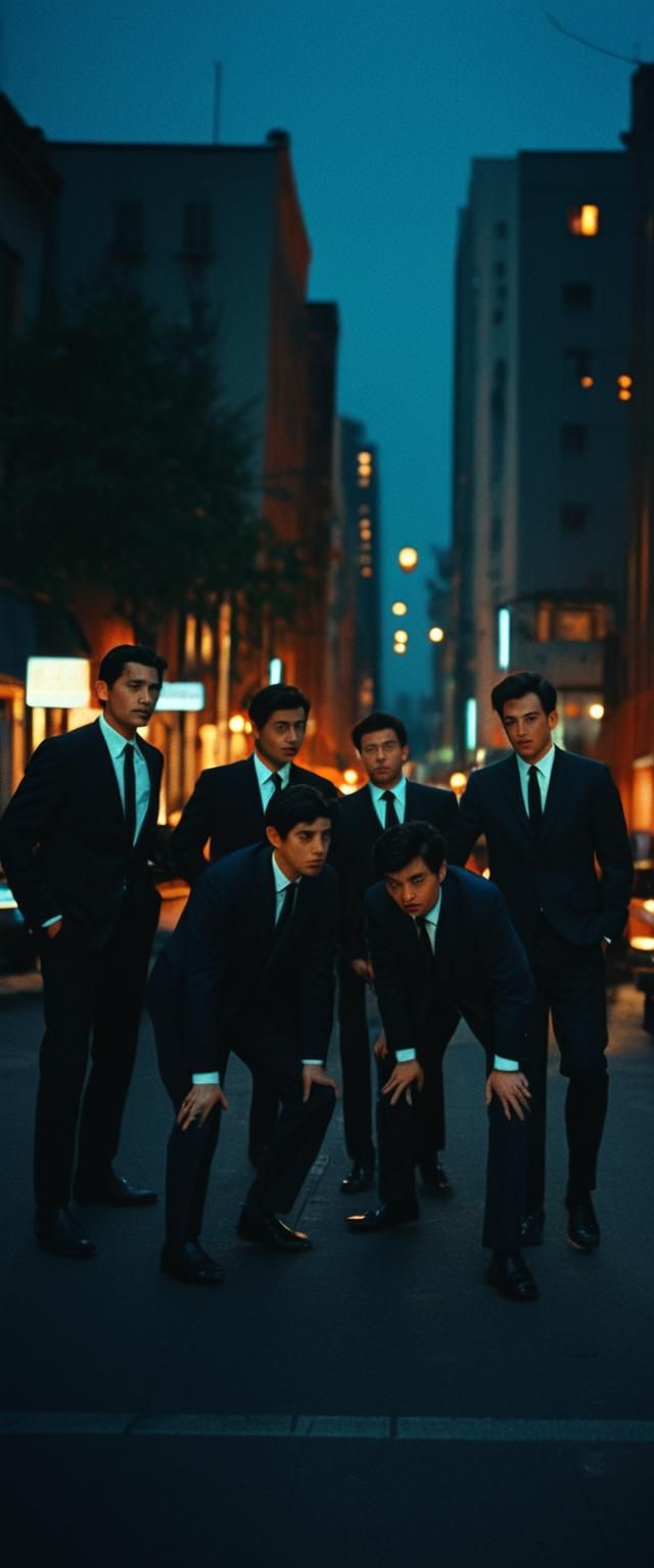 Three Friends in Black Suits: Cinematic Film Noir