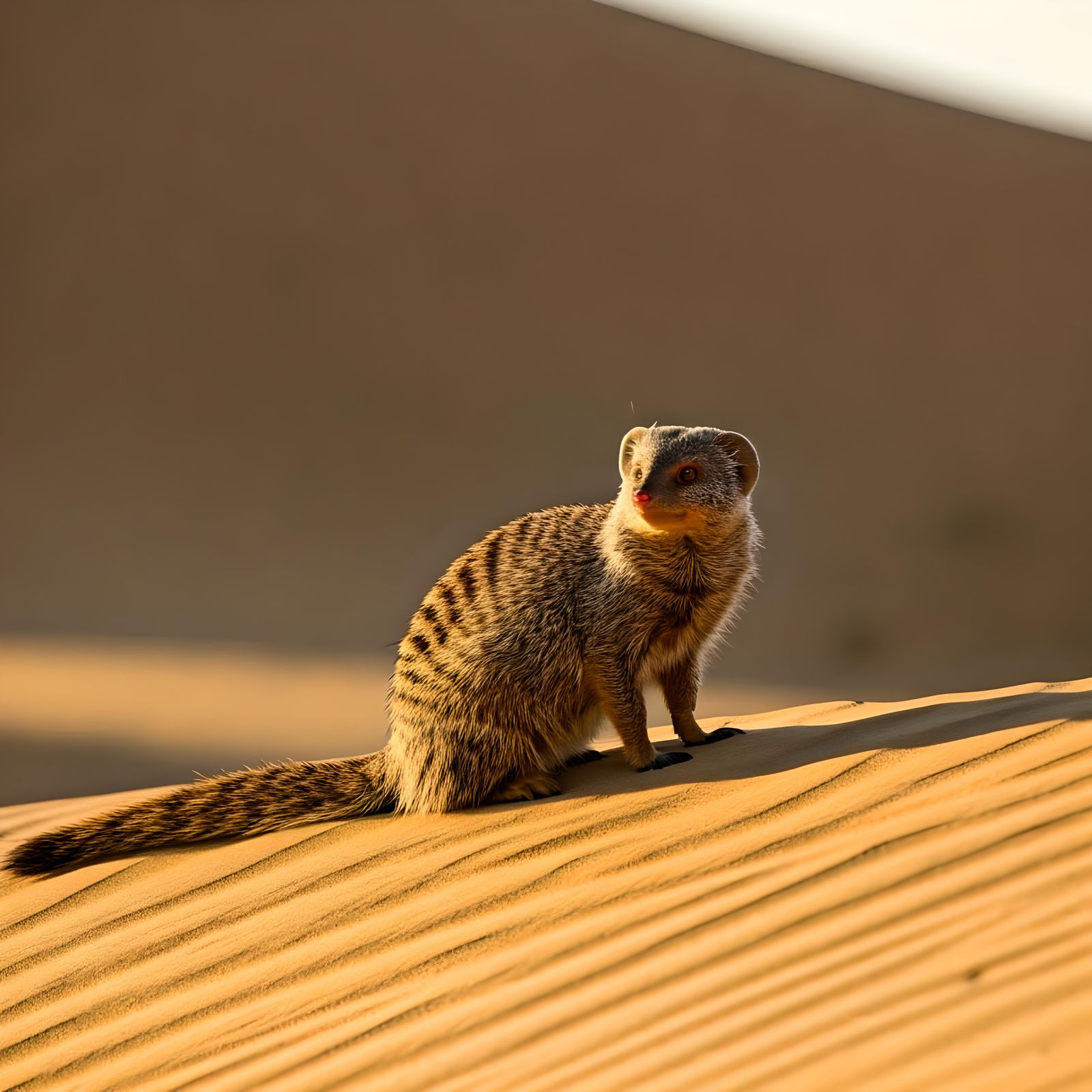 Mongoose Portrait in Desert Landscape