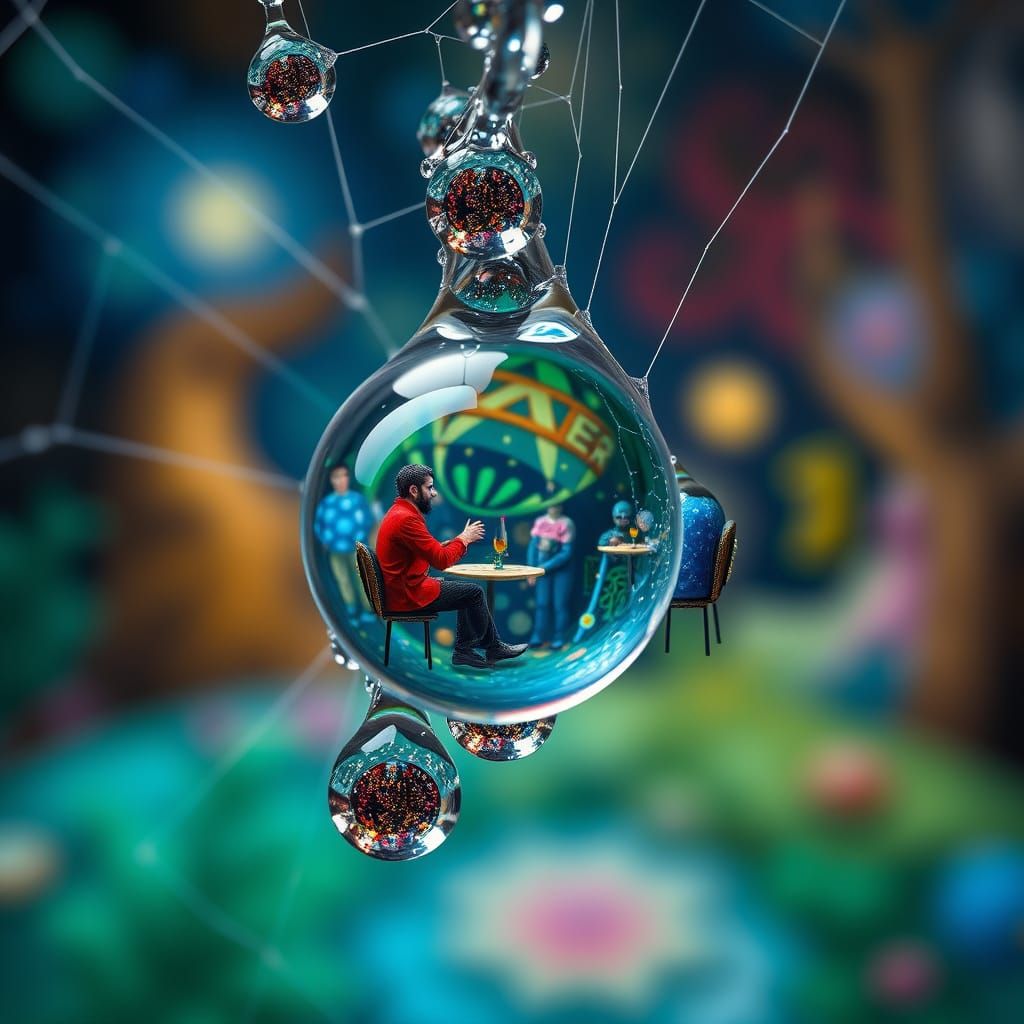 Dewdrop Utopia: A Macro Surrealist Vision