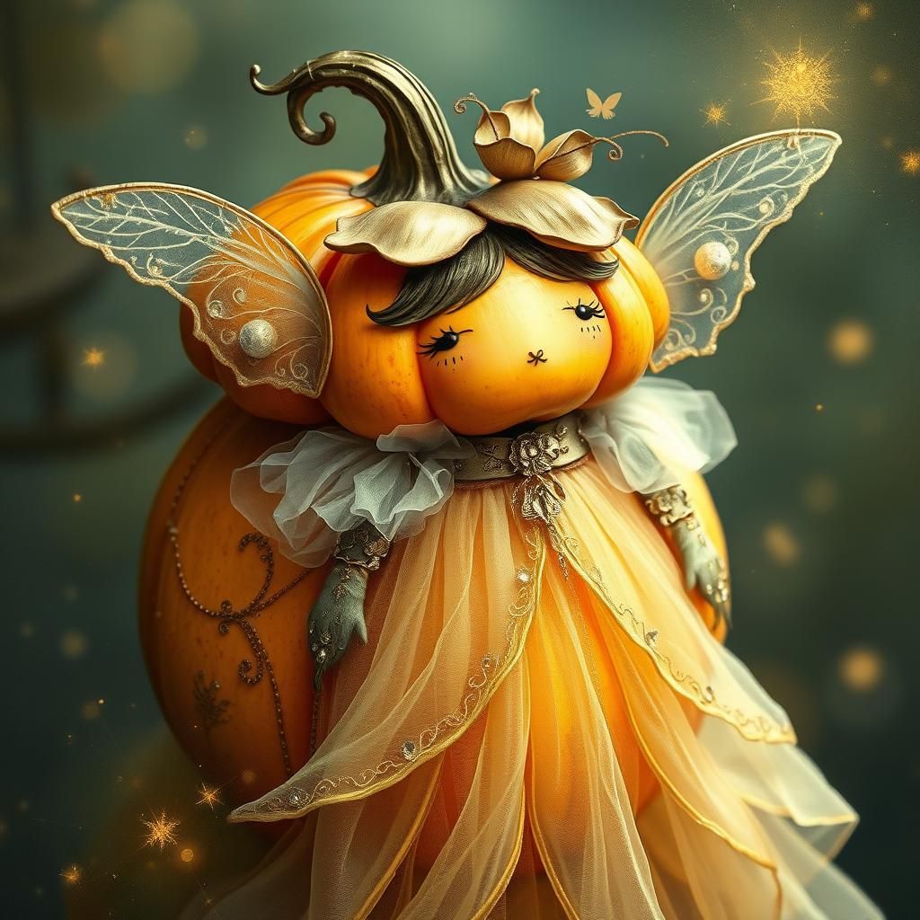 Cinderella Gourd in Ethereal Fairy Tale Style