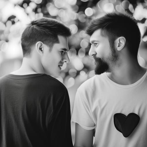 LGBT Couple's Romantic Chiaroscuro Portrait