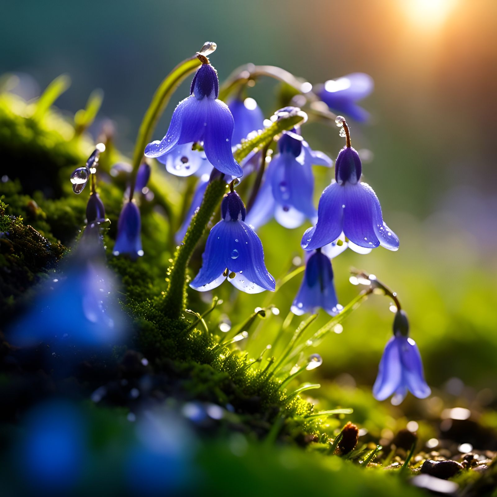 Sign of Spring with the Blossoming of Bluebells