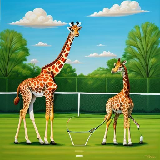 Giraffe Tennis Fun