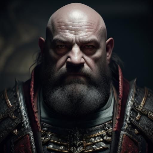 Bald Grizzled Dwarf Necromancer