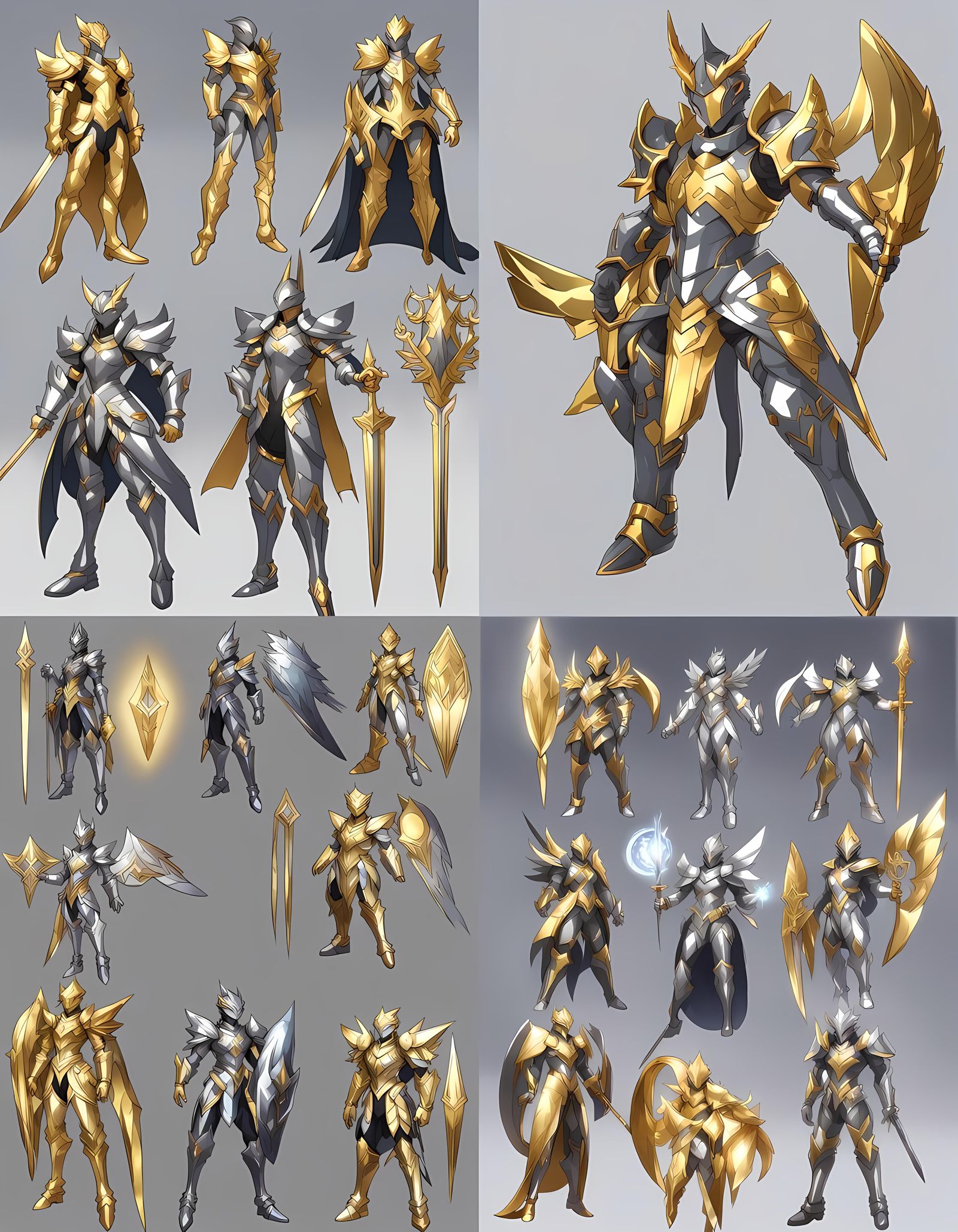 Celestial Knight Healer Auraron Dragoon in Metallic Gold