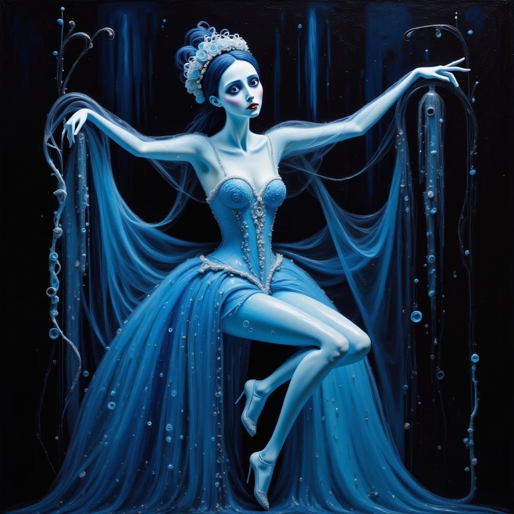 Ethereal Aerialist on Rope in Surreal Style