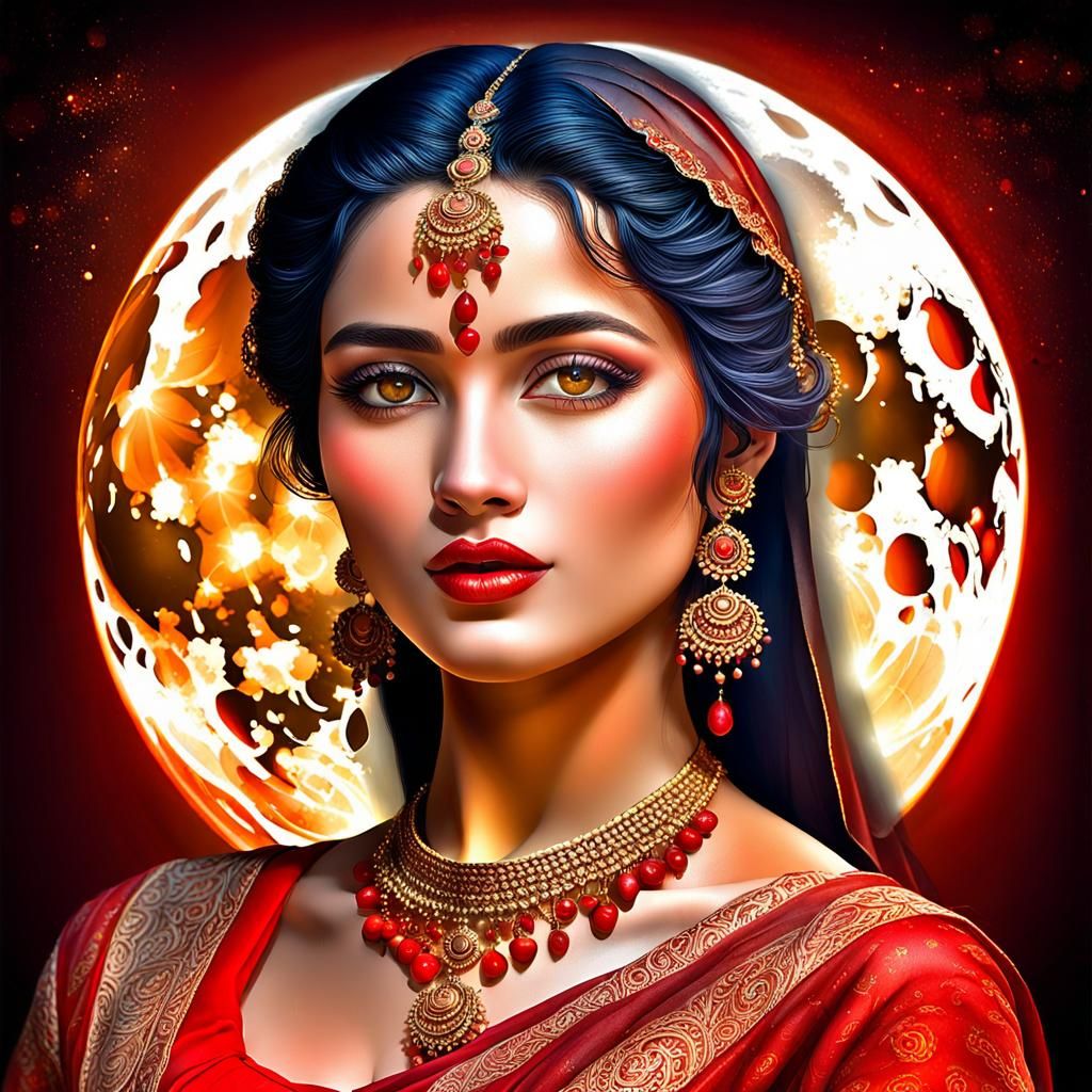 Beautiful Woman Portrait Conveying Love and Serenity