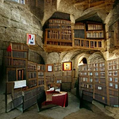 Medieval Library Interior Scene