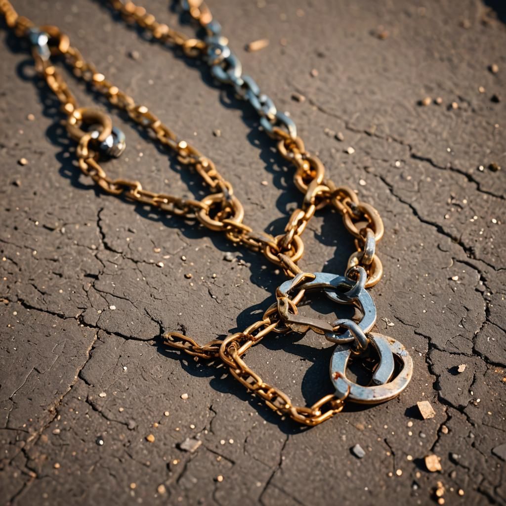 Dramatic Macro Photo of a Broken Necklace