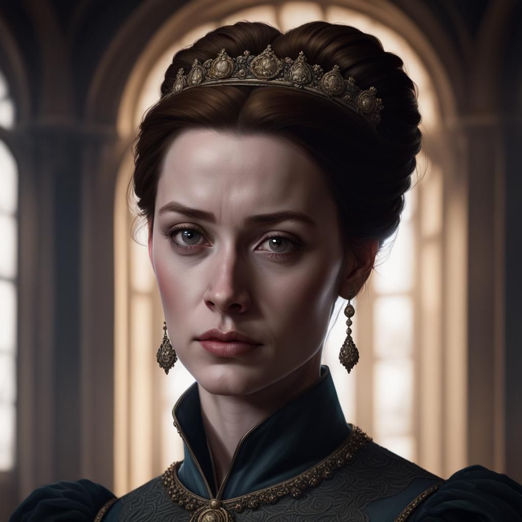 Mary Stuart Portrait in Art Nouveau Style