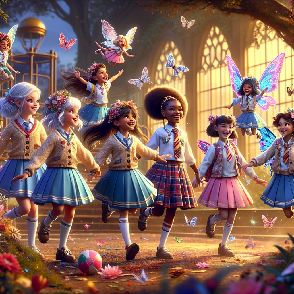 Enchanting Fairies' Playground Fun as Matte Painting