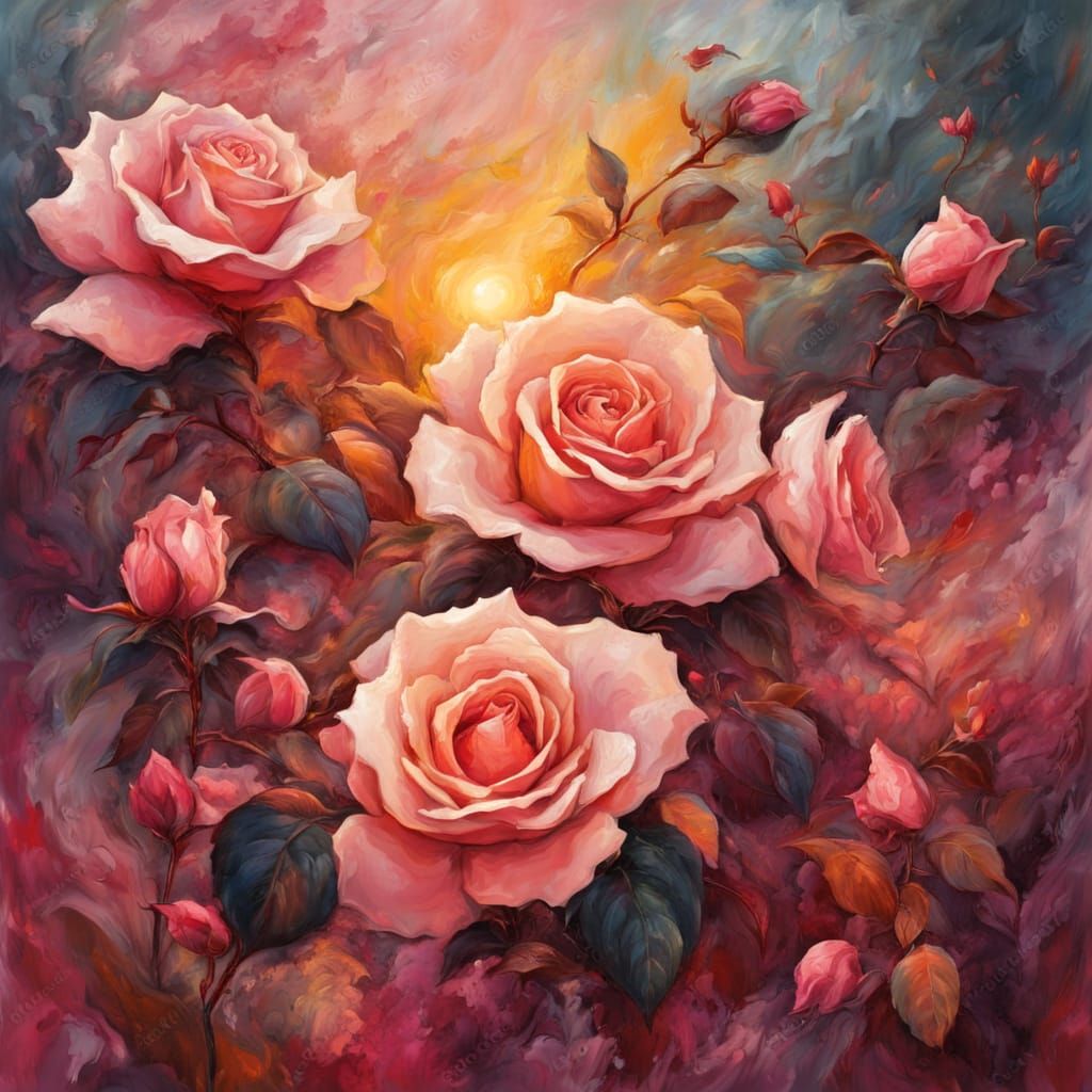 Golden Hour of Intimate Roses