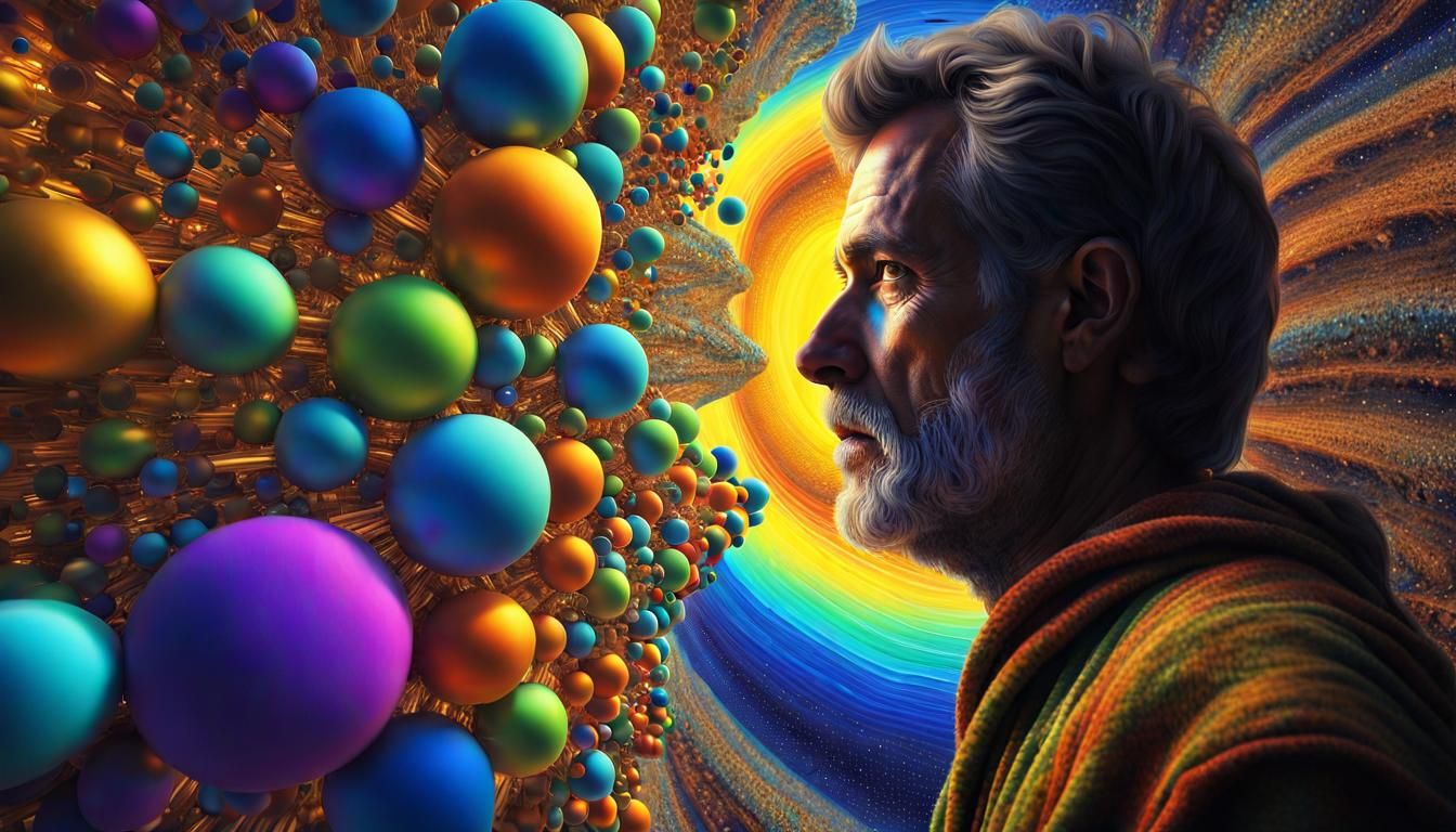 Psychedelic God in Heaven: Iridescent Acrylic Art