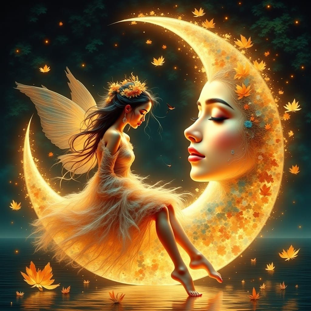 Exotic Princess Surrounded by Celestial Wonders