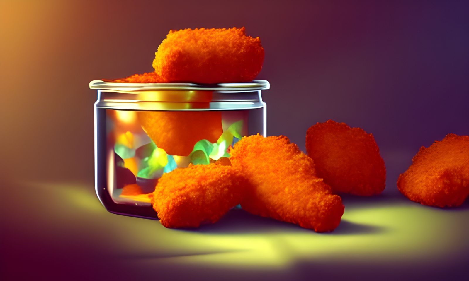 Chicken Nuggets in a Jar: Digital Art