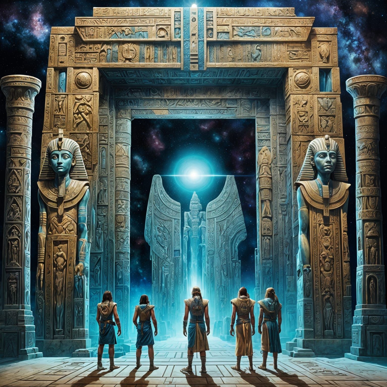 Galactic Temple Doorway in Visionary Art Style