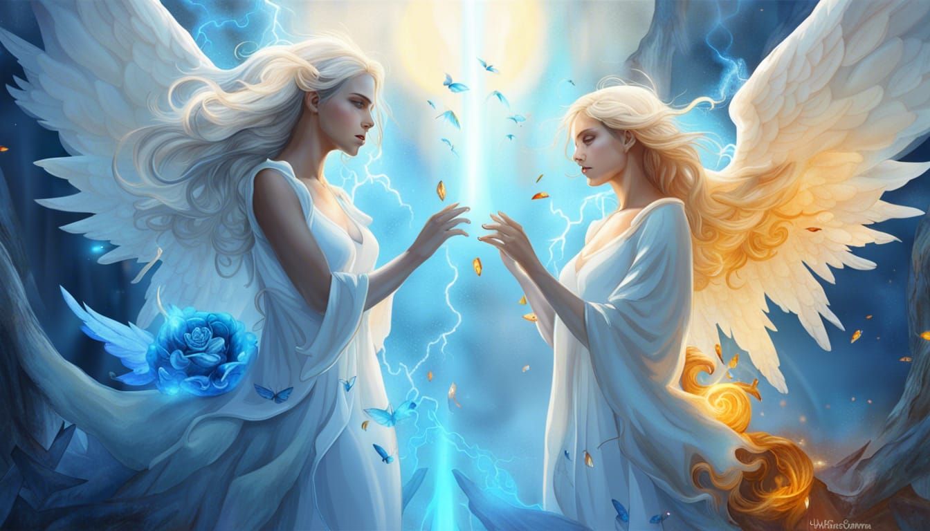 Angels and Vampires Wallpaper: Nature vs Science