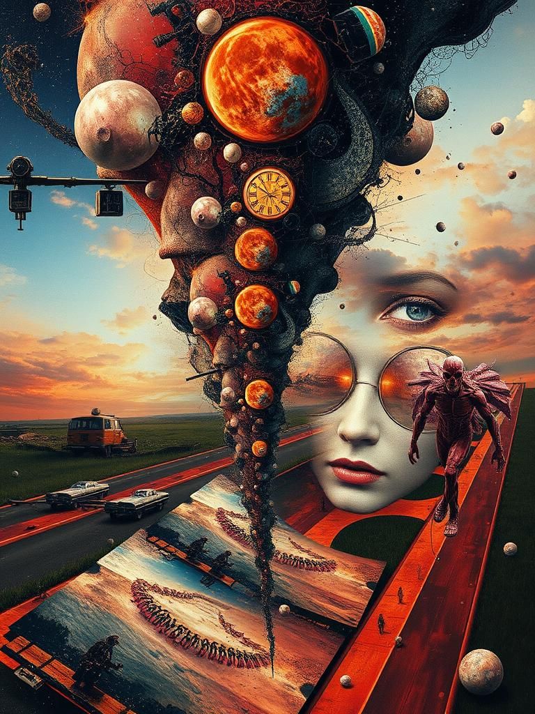 Abstract Dreamlike Surrealism: Layered Artistic Styles