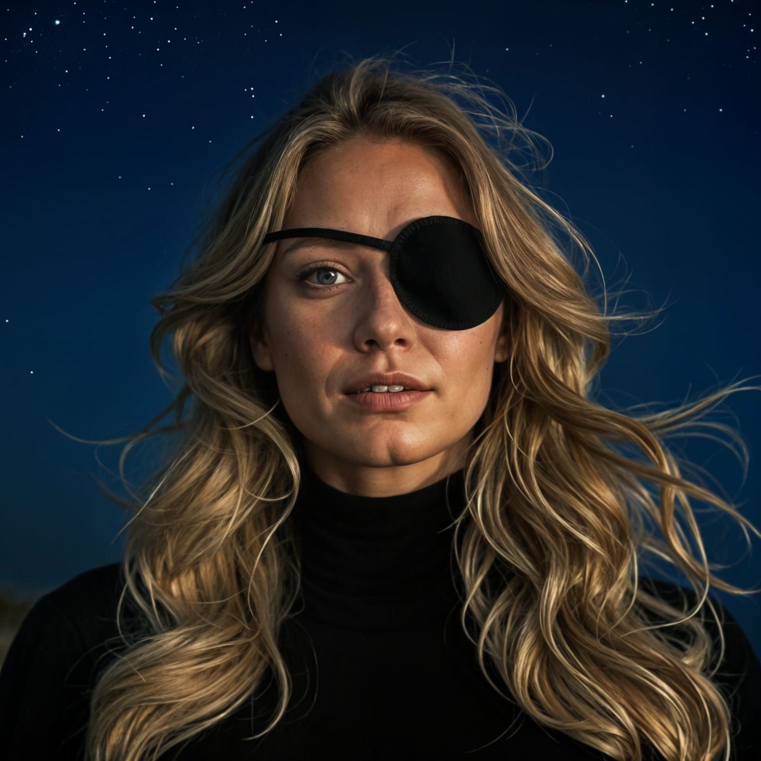 Moody Cinematic Portrait of a Blonde Woman in Dunes