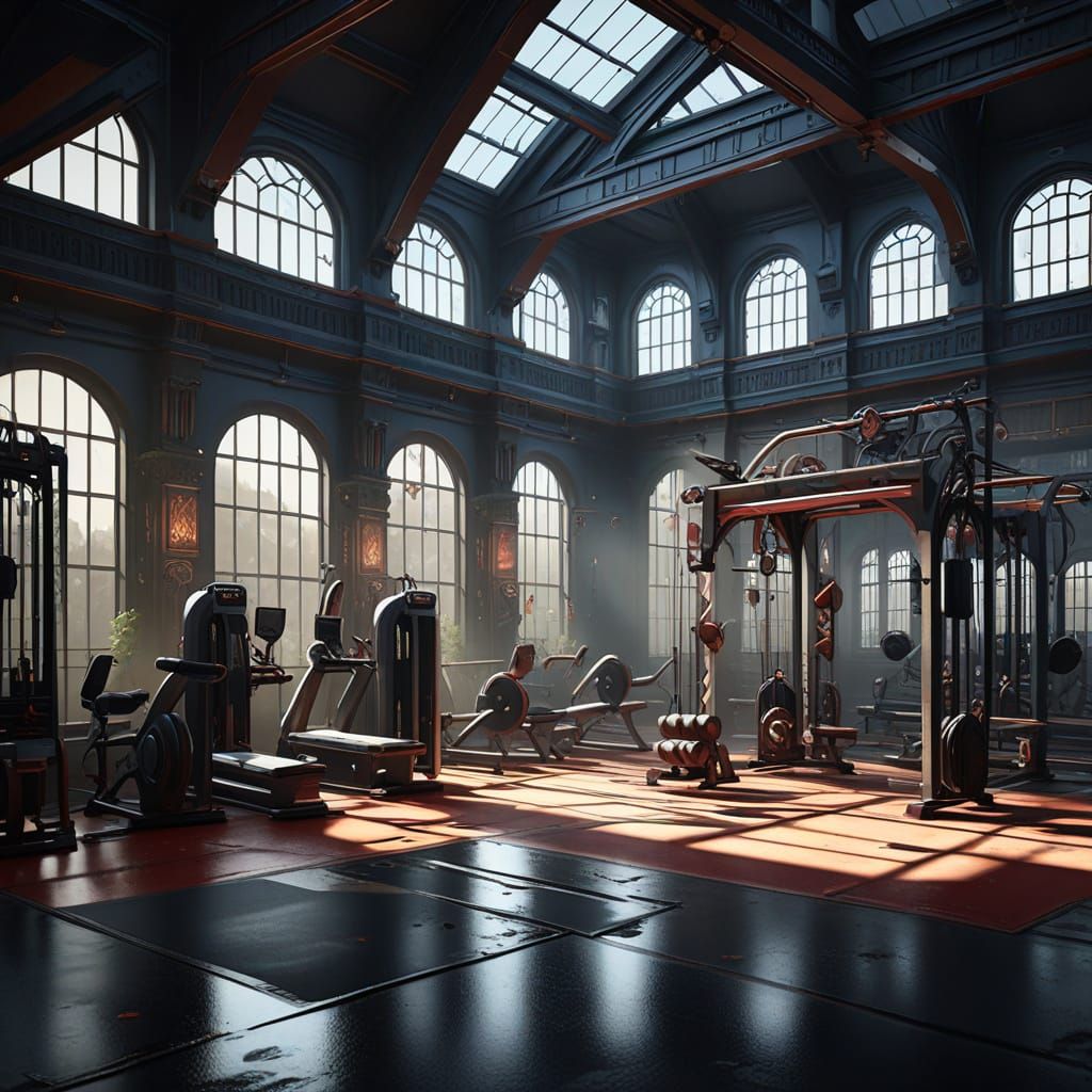 Fantastical Gym Day Matte Painting