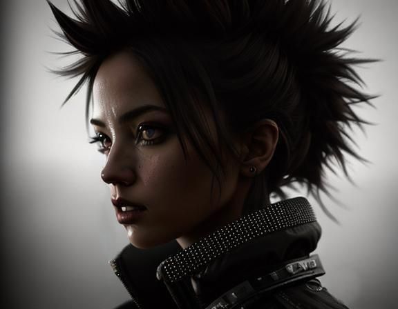Hyperdetailed Portrait in Redpunk Style