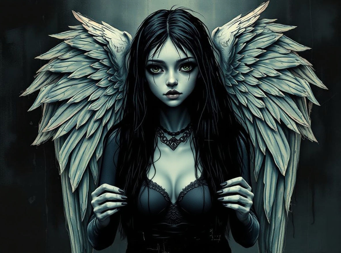 Fallen Angel in Dystopian Error-Punk World