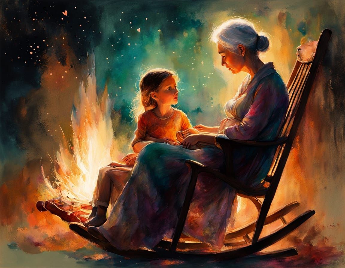 Heartwarming Grandmother and Granddaughter Story, Digital Wa...