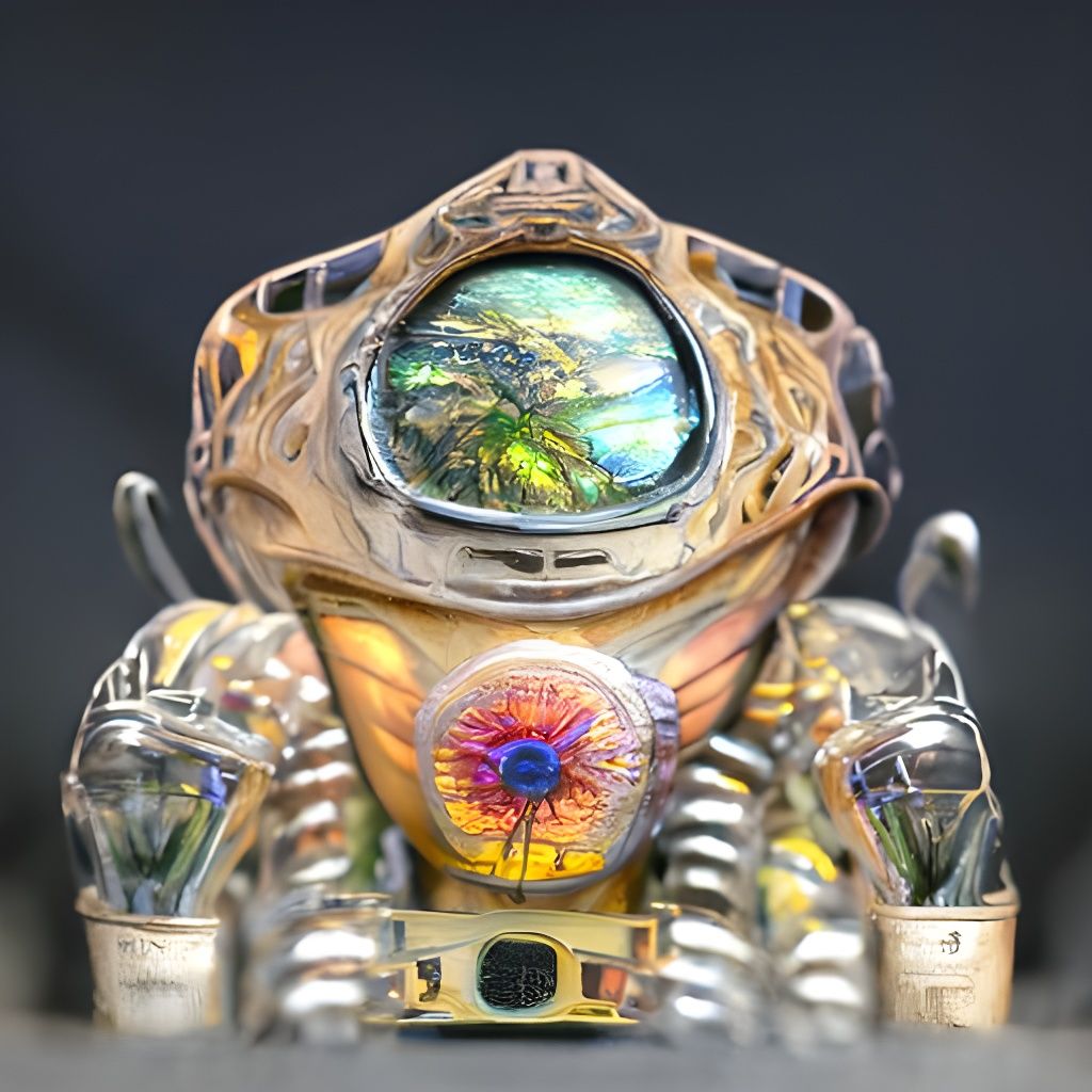 A detailed masterpiece of humanoid cyborg astronaut