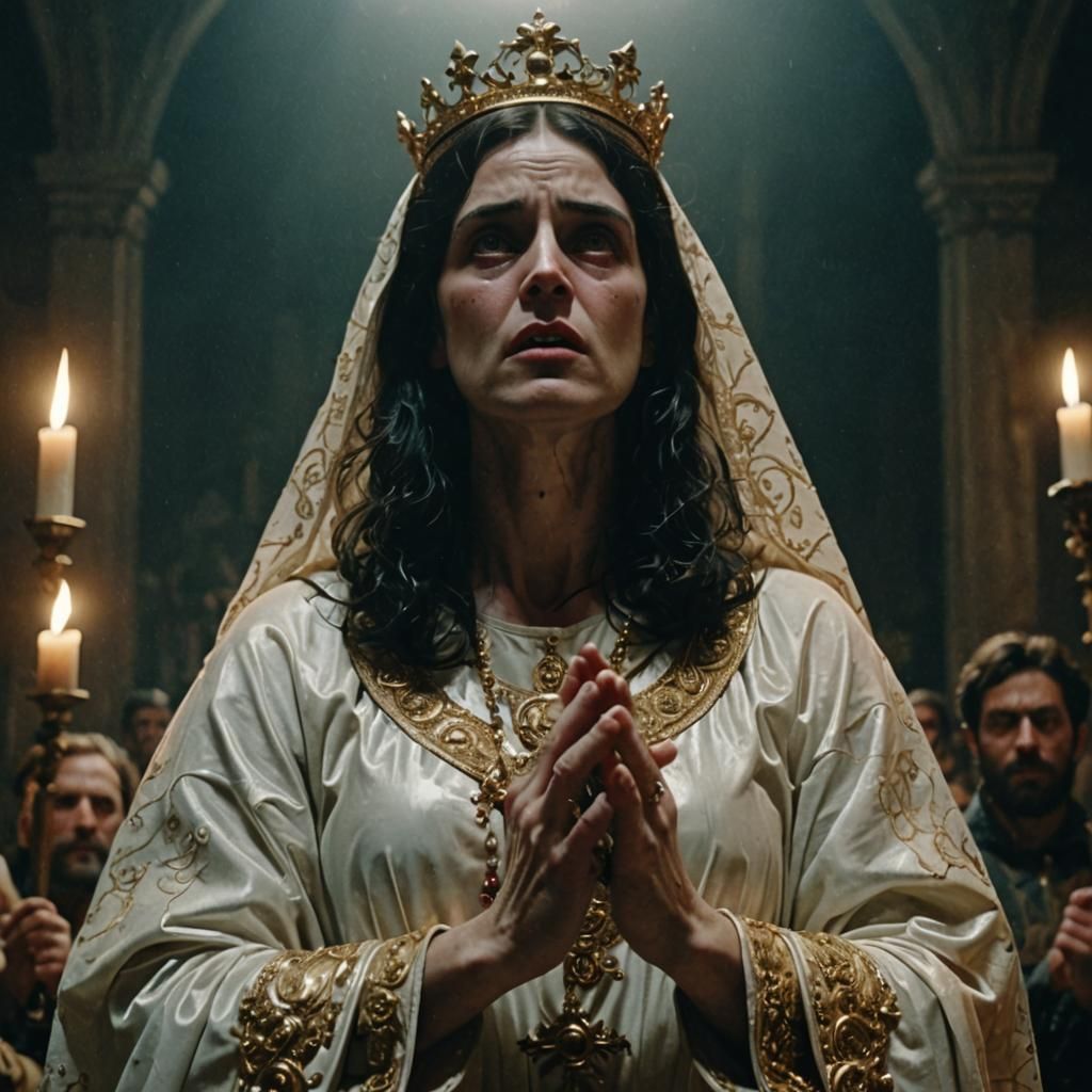 Divine Discontent: A Cinematic Still in 8k