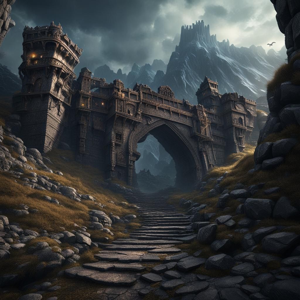 Decaying Dark Fantasy Fortress in German Style