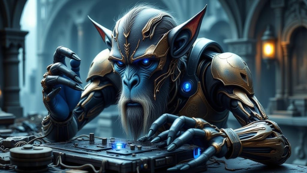 Elven Ruins Emerge, Detailed Digital Art